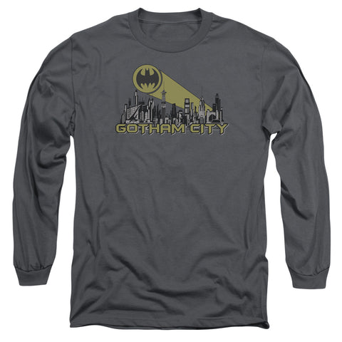 Batman/gotham Skyline-l/s Adult 18/1-charcoal