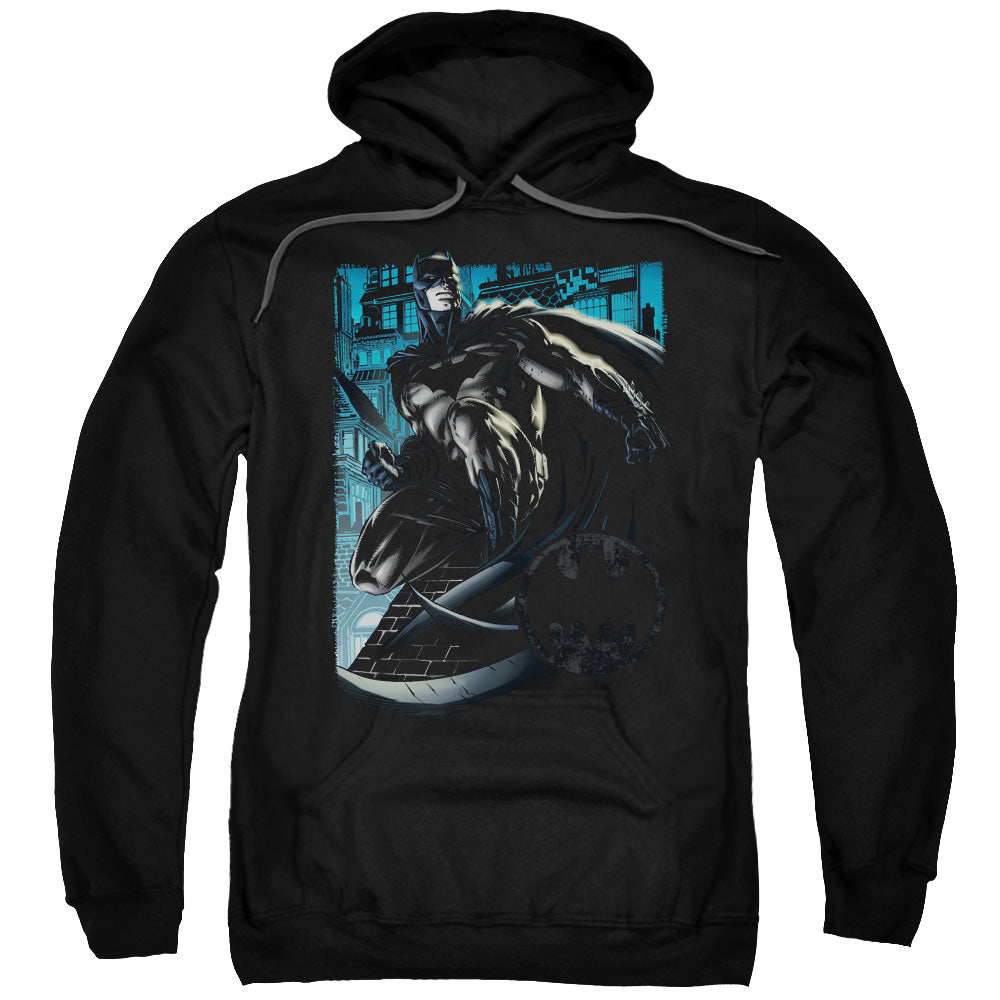 Batman/knight Falls In Gotham-adult Pull-over Hoodie-black