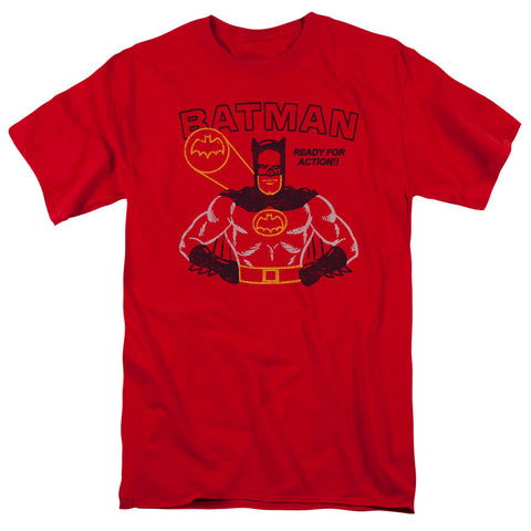 Batman/ready For Action-s/s Adult 18/1-red