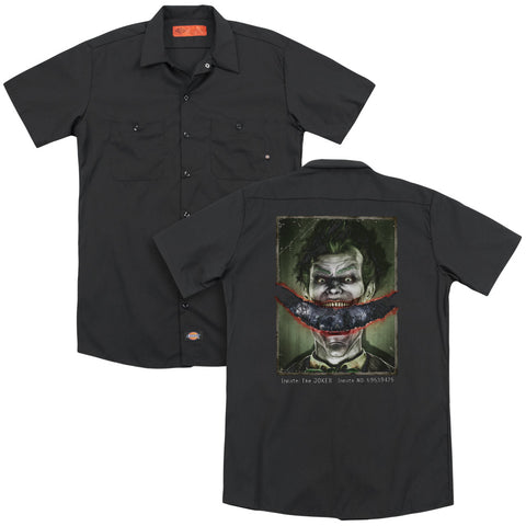 Batman Aa/split Lip(back Print) - Adult Work Shirt - Black