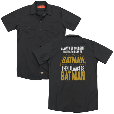 Batman/be Batman(back Print) - Adult Work Shirt - Black