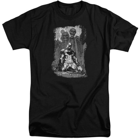 Batman/sketchy Shadows-s/s Adult Tall-black