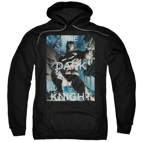 Batman/fighting The Storm-adult Pull-over Hoodie-black