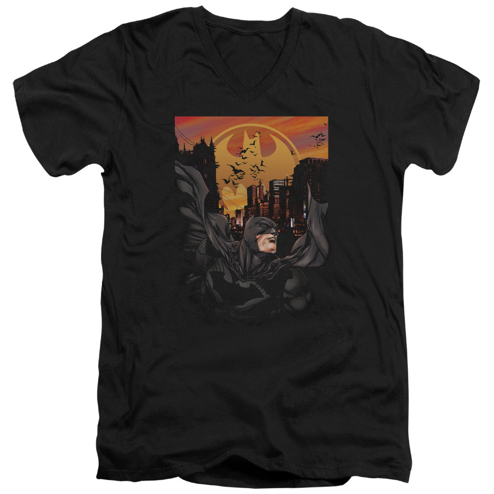 Batman/always On Call-s/s Adult V-neck 30/1-black