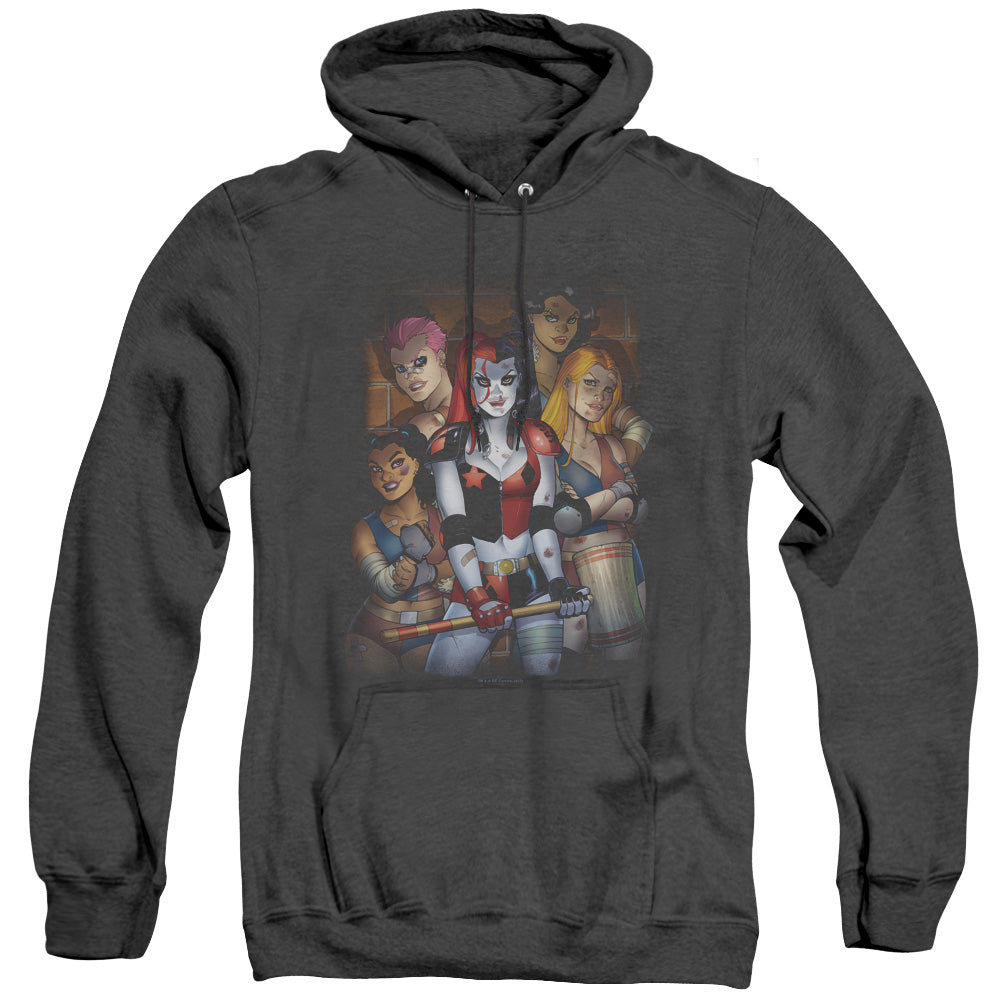 Batman/bad Girls-adult Heather Hoodie-black
