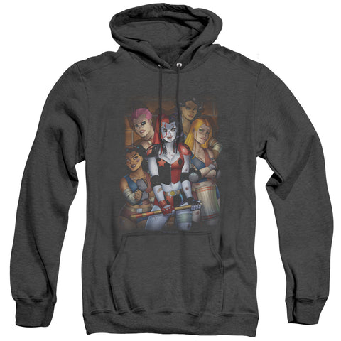 Batman/bad Girls-adult Heather Hoodie-black