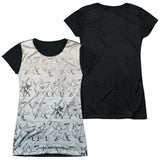 Junior Cap Sleeve 100% Poly Black Back