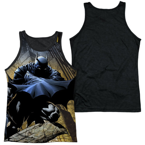 Batman/in Shadow-adult Poly Tank Top Black Back-white