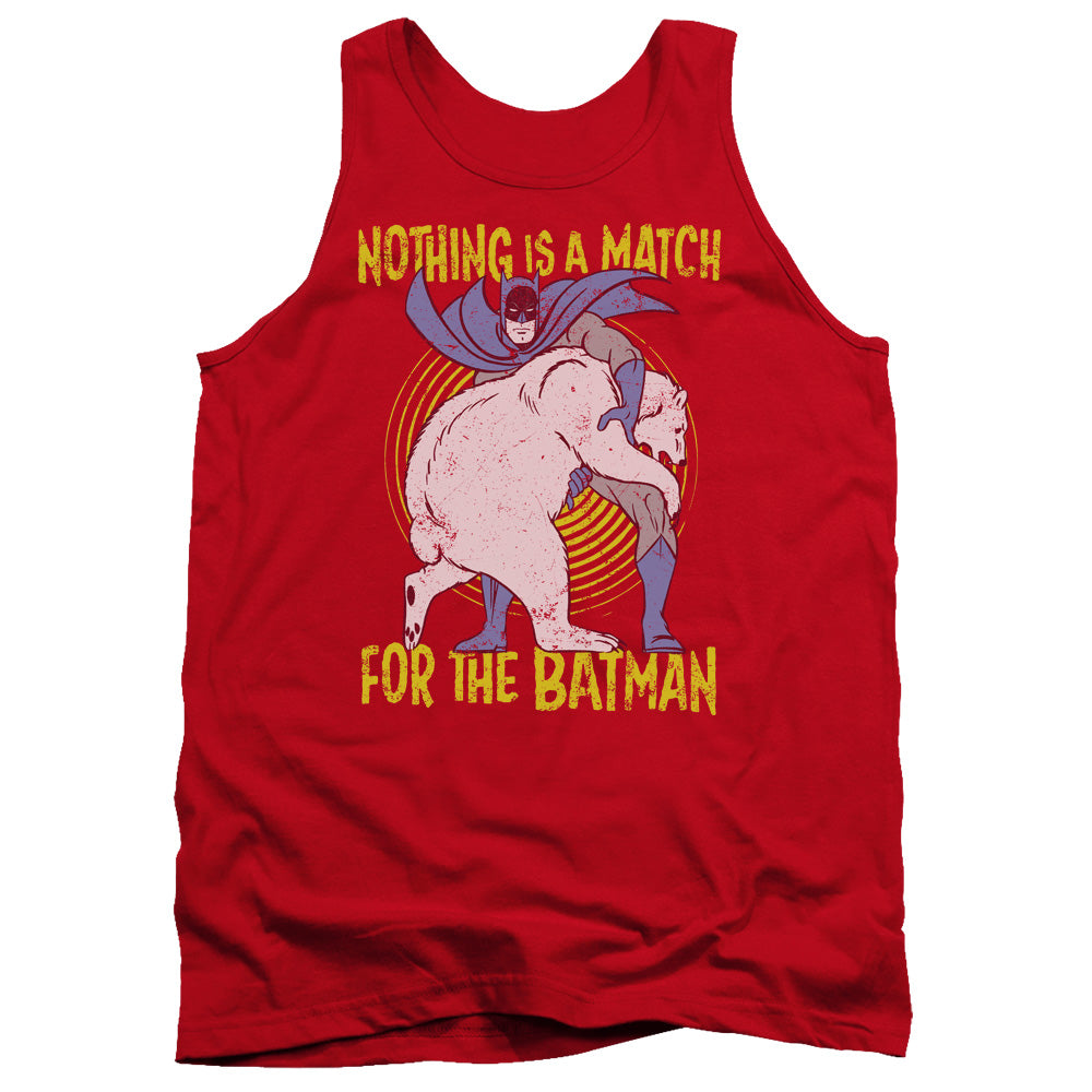 Batman/bear Wrastling-adult Tank-red