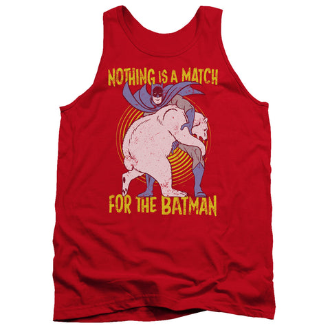 Batman/bear Wrastling-adult Tank-red
