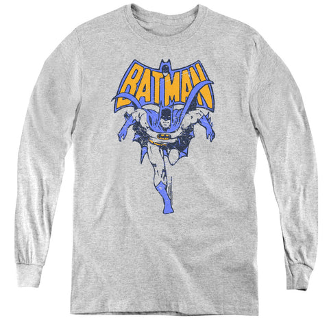 Batman/vintage Run-youth Long Sleeve Tee-athletic Heather