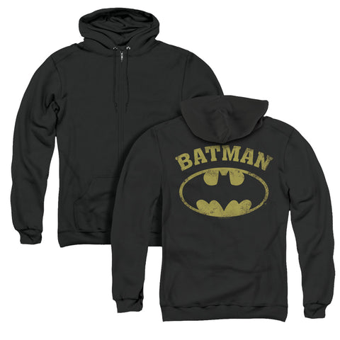 Batman/over Symbol (back Print) - Adult Zipper Hoodie-black