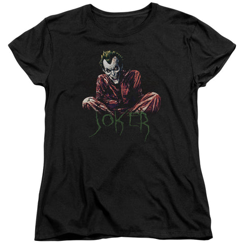 Batman/straight Jacket-s/s Womens Tee-black