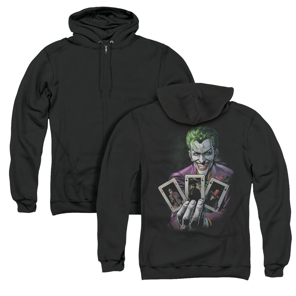 Batman/3 Of A Kind (back Print) - Adult Zipper Hoodie-black