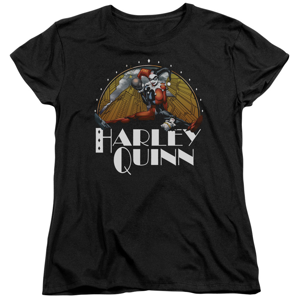Batman/play Date-s/s Womens Tee-black