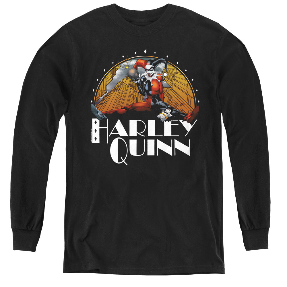 Batman/play Date-youth Long Sleeve Tee-black