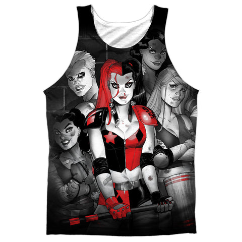 Batman/bad Girls-adult 100% Poly Tank Top-white