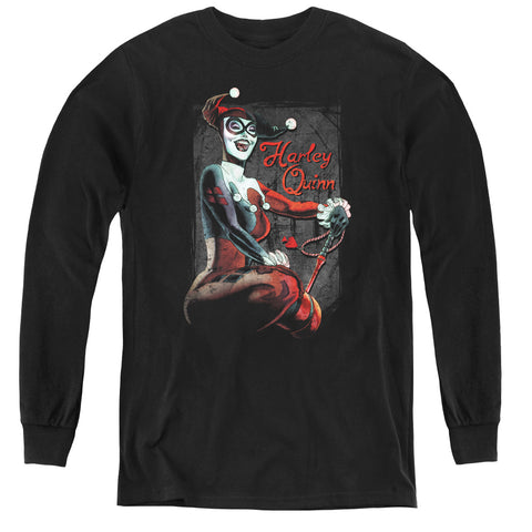 Batman/laugh It Up-youth Long Sleeve Tee-black