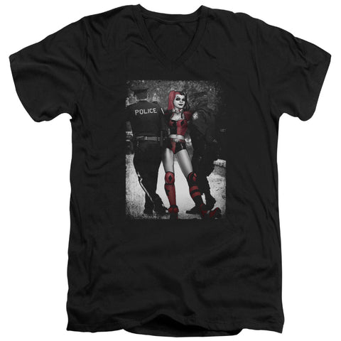 Batman/arrest-s/s Adult V-neck 30/1-black
