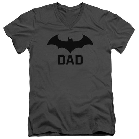 Batman/hush Dad-s/s Adult V-neck 30/1-charcoal