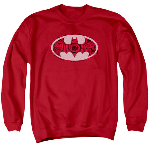 Batman/rosey Signal-adult Crewneck Sweatshirt-red