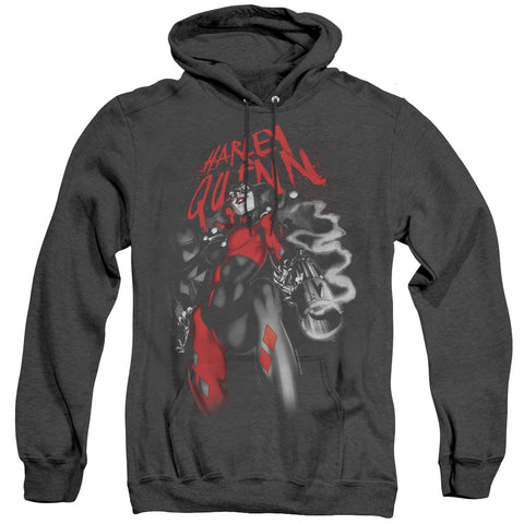 Batman/down The Barrel-adult Heather Hoodie-black