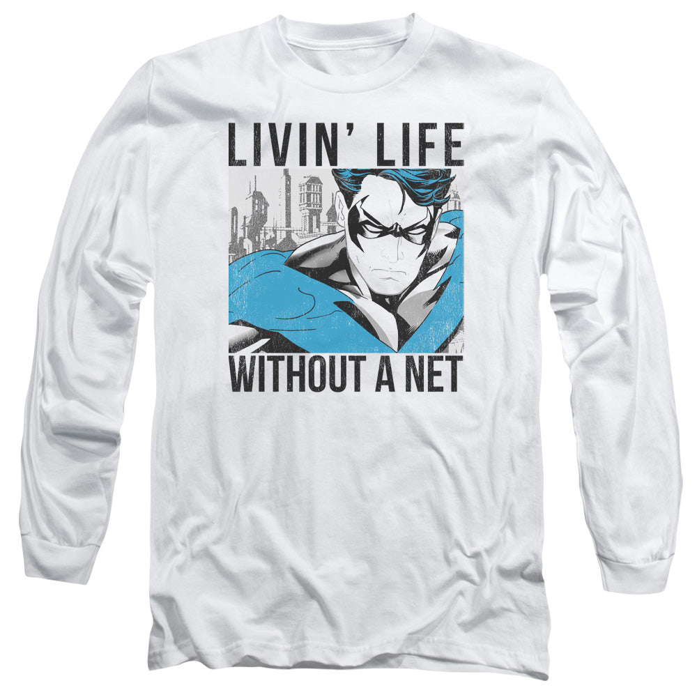 Batman/without A Net-l/s Adult 18/1-white