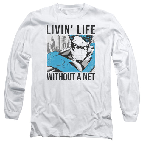 Batman/without A Net-l/s Adult 18/1-white