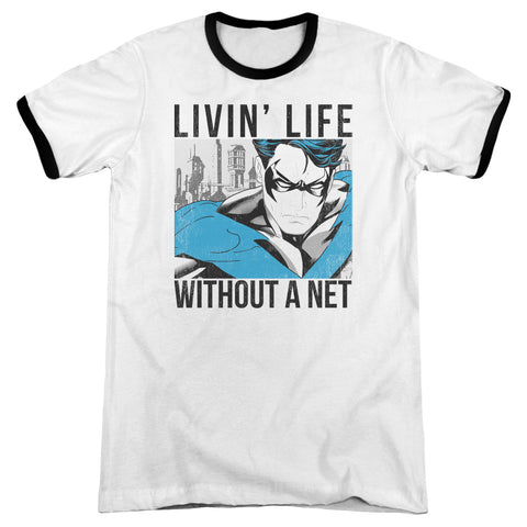 Batman/without A Net - Adult Ringer - White/black