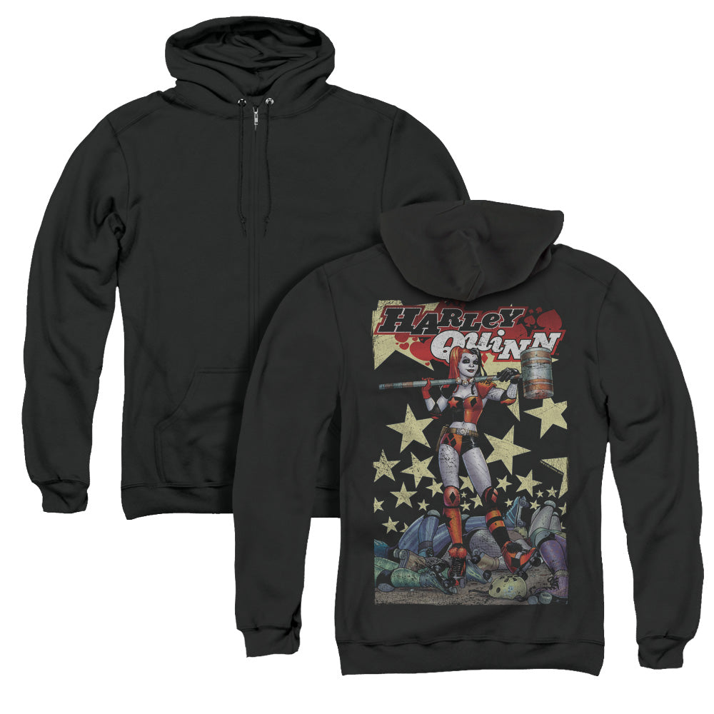 Batman/quinn One (back Print) - Adult Zipper Hoodie-black