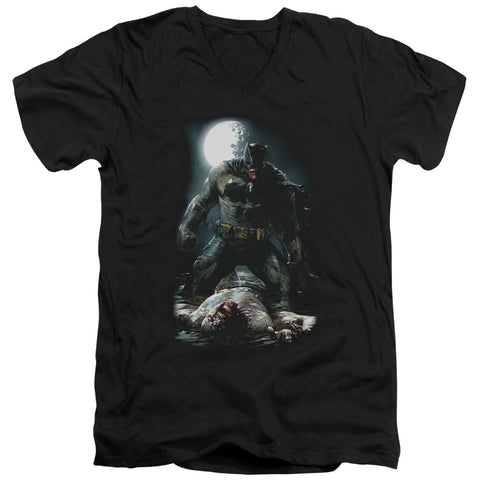 Batman/mudhole-s/s Adult V-neck 30/1-black