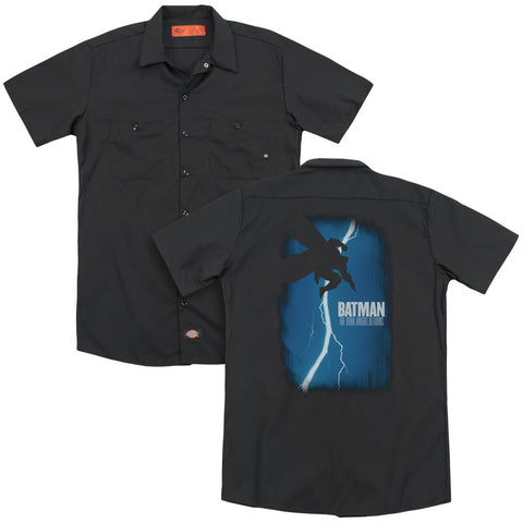 Batman/dkr Cover (back Print) - Adult Work Shirt - Black