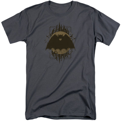 Batman/batman Crest-s/s Adult Tall 18/1-charcoal