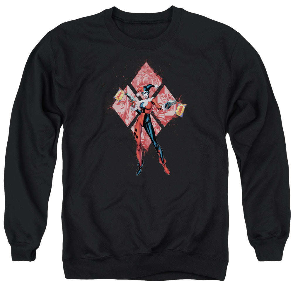 Batman/harley Quinn (diamonds)-adult Crewneck Sweatshirt-black