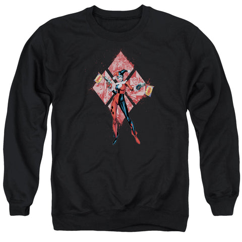 Batman/harley Quinn (diamonds)-adult Crewneck Sweatshirt-black
