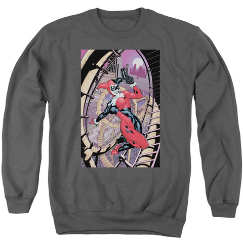 Batman/harley First-adult Crewneck Sweatshirt-charcoal