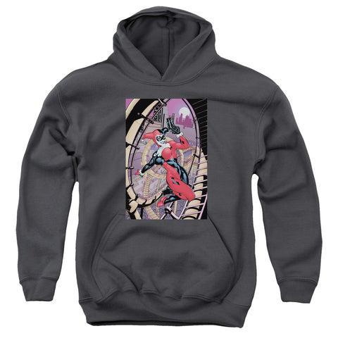 Batman/harley First-youth Pull-over Hoodie-charcoal