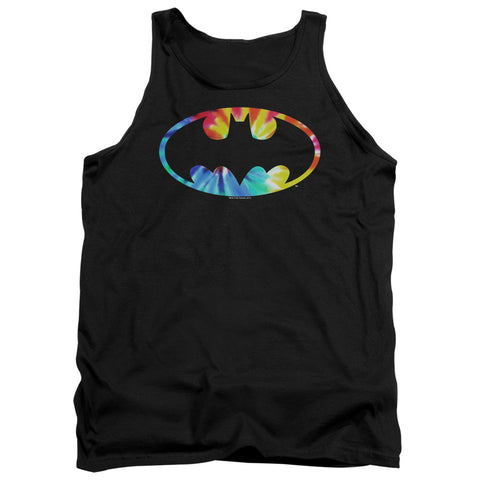 Batman/tie Dye Batman Logo-adult Tank-black