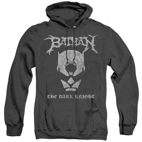 Batman/black Metal Batman-adult Heather Hoodie-black