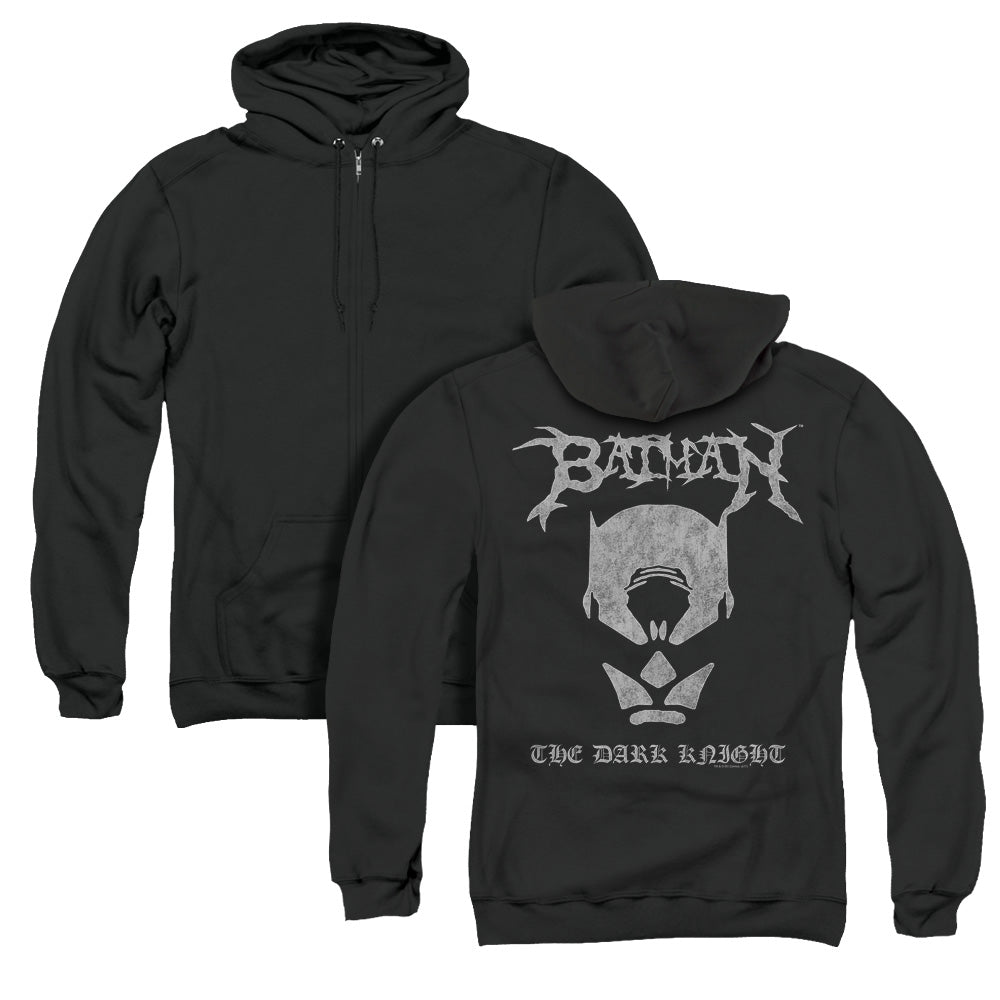 Batman/black Metal Batman (back Print) - Adult Zipper Hoodie-black