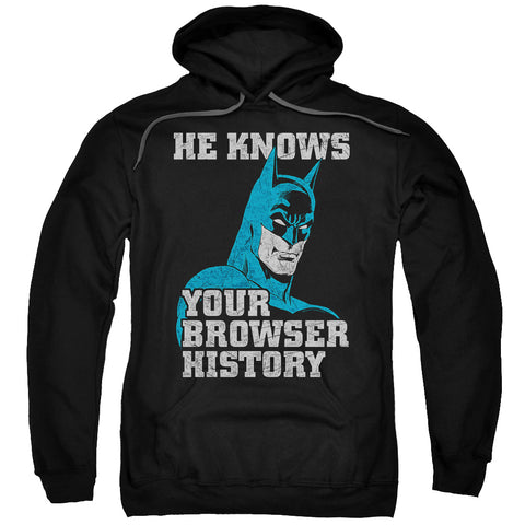 Batman/batman Knows-adult Pull-over Hoodie-black