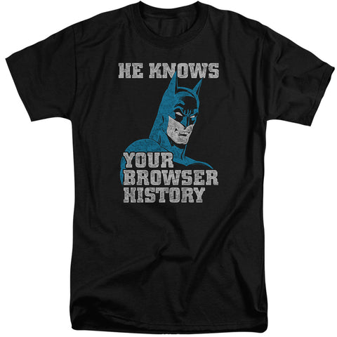 Batman/batman Knows-s/s Adult Tall 18/1-black
