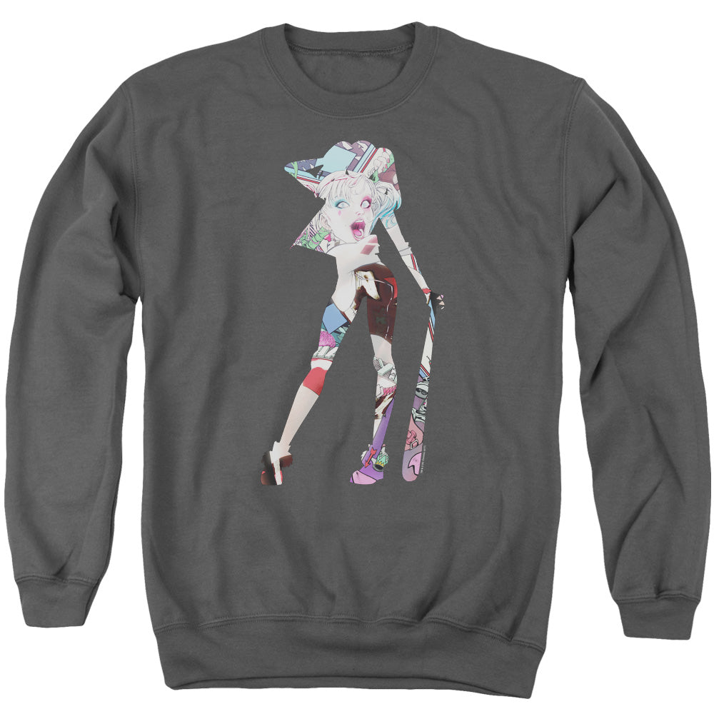 Batman/scene Inside-adult Crewneck Sweatshirt-charcoal