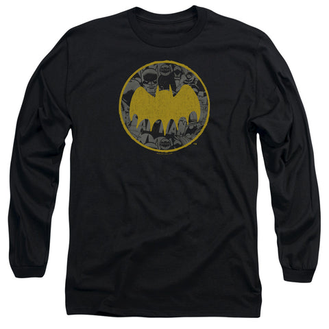 Batman/vintage Symbol Collage-l/s Adult 18/1-black