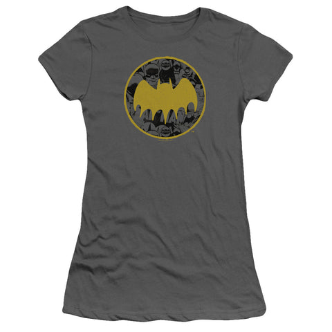 Batman/vintage Symbol Collage-s/s Junior Sheer-charcoal