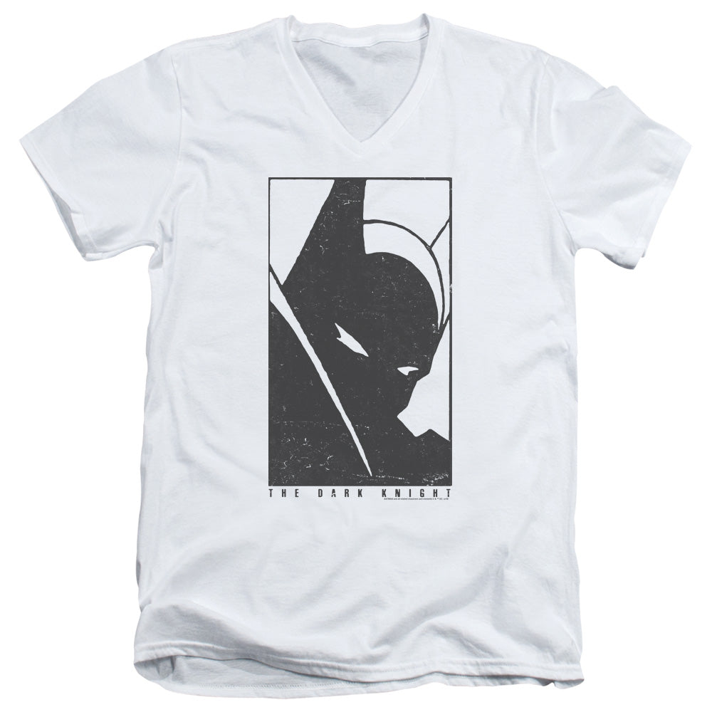 Batman/an Icon-s/s Adult V-neck 30/1-white