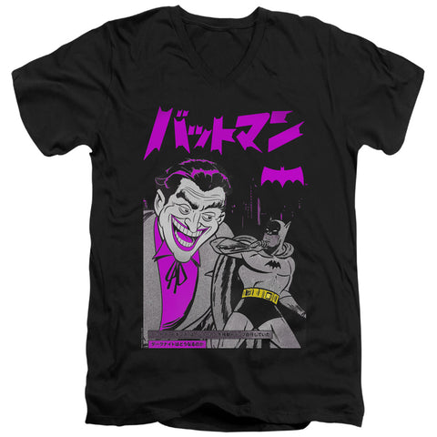 Batman/kanji Cover-s/s Adult V-neck 30/1-black