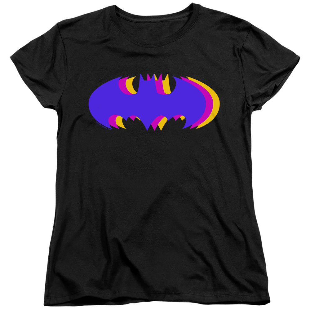 Batman/tri Colored Symbol-s/s Women's Tee-black