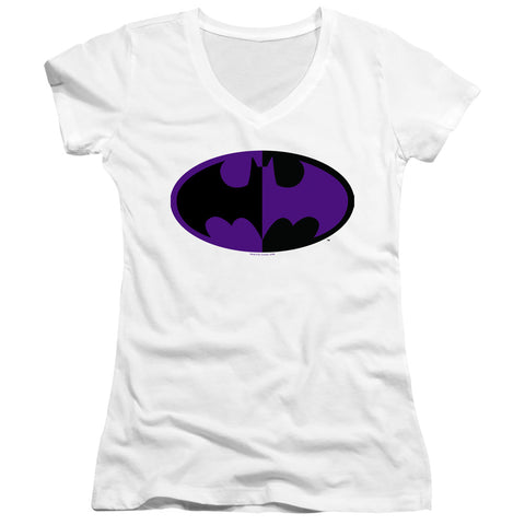 Batman/split Symbol-junior V-neck-white