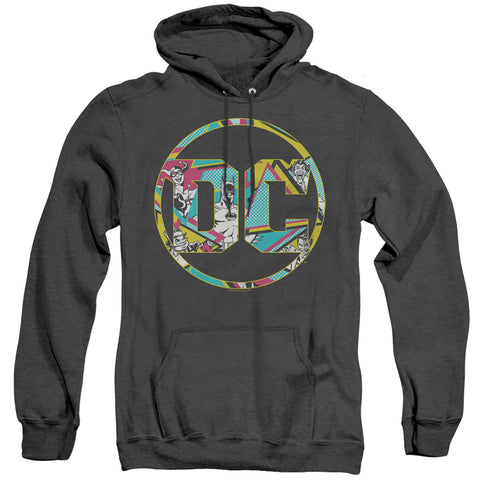 Batman/80s Bat Logo-adult Heather Hoodie-black